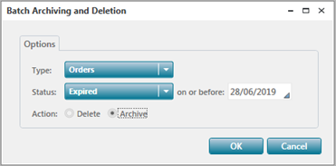 Batch Archiving and Deletion