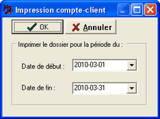 Impression compte-client