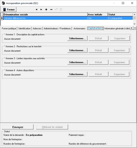 Remplir Incorporation provinciale_Capital-actions