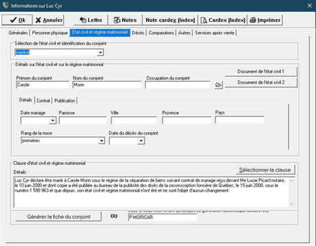 Etat civil et regime matrimonial