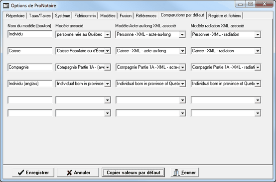 Options PN Comp par defaut