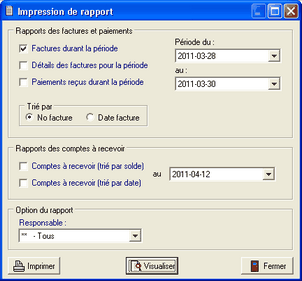 Impression de rapport