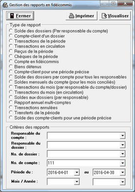 Gestion des rapports