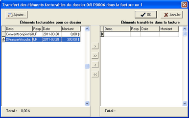 Transfert elements facturables_Debourses