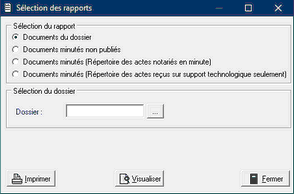 Rapports sur les dossiers