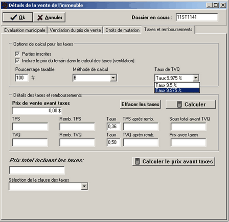 Taxes et remboursements