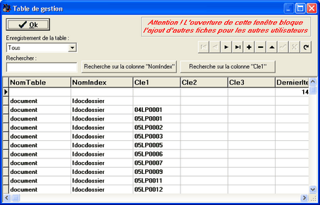 Table de gestion