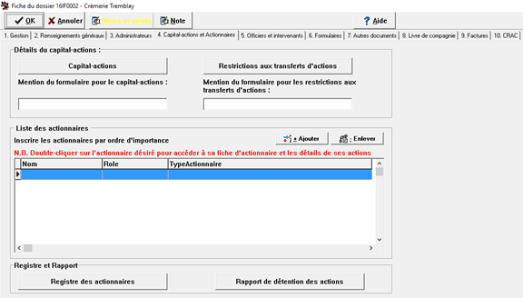 Dossier corporatif_Onglet Capital-actions et Actionnaires