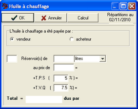 Repartitions de la vente_Huile a chauffage