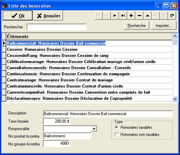 Liste des honoraires2