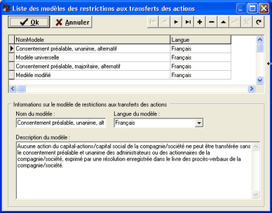 Restrictions transferts actions