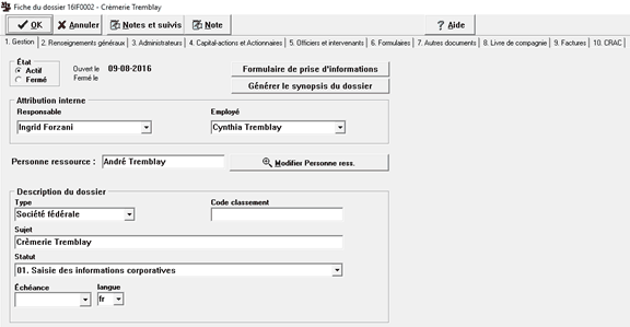 Dossier corporatif_Onglet Gestion