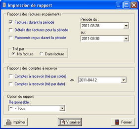 Impression de rapport