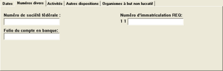 Autres renseignements generaux_Onglet Numeros divers